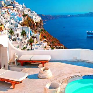 Santorini iPhone wallpaper