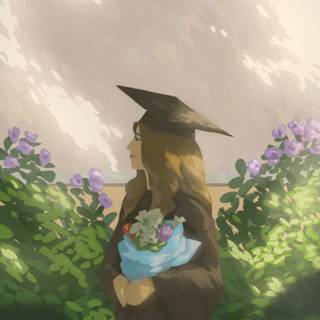 Graduation anime girl wallpaper