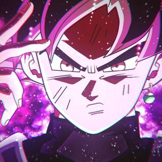 Black Goku glowing wallpaper