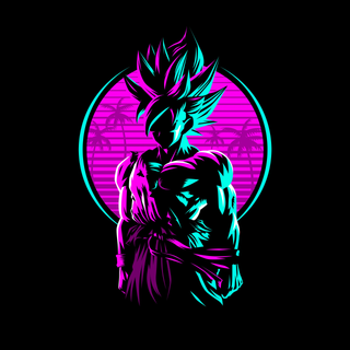 Black Goku glowing wallpaper