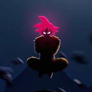 Black Goku glowing wallpaper