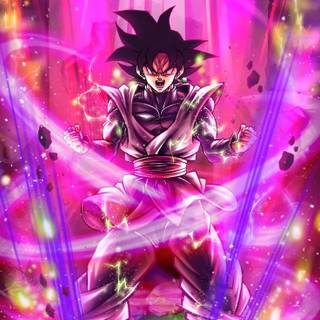 Black Goku glowing wallpaper