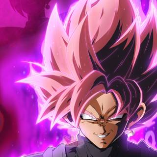 Black Goku glowing wallpaper