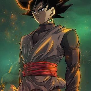 Black Goku glowing wallpaper