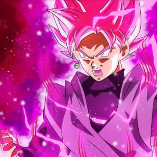 Black Goku glowing wallpaper