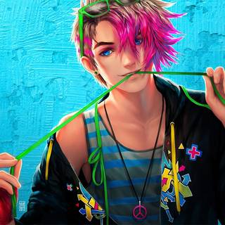 Pink boy anime wallpaper