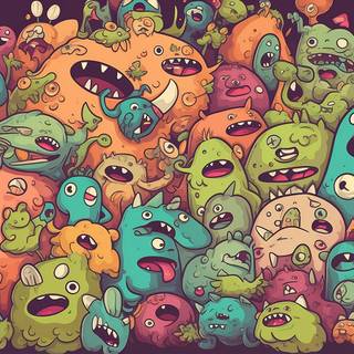 Desktop cute doodle wallpaper