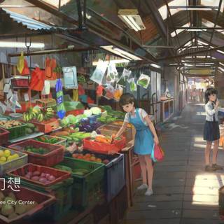 Anime market wallpaper
