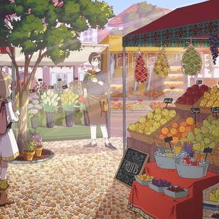 Anime market wallpaper