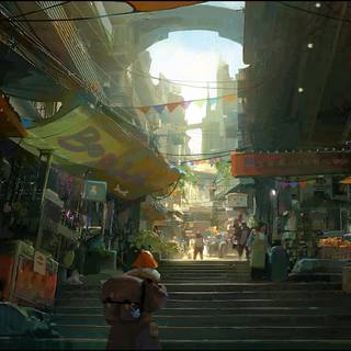 Anime market wallpaper