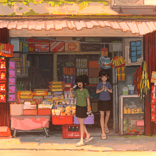 Anime market wallpaper