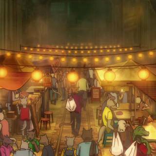 Anime market wallpaper