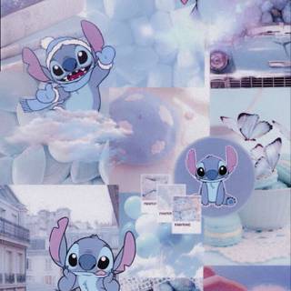 Blue aesthetic Stitch wallpaper