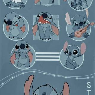 Blue aesthetic Stitch wallpaper