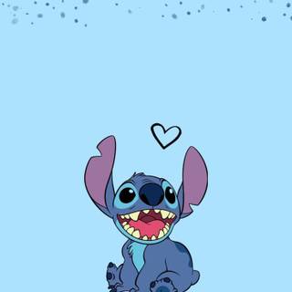 Blue aesthetic Stitch wallpaper