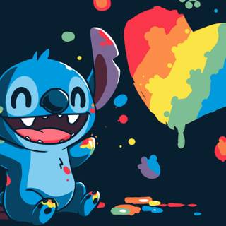 Blue aesthetic Stitch wallpaper