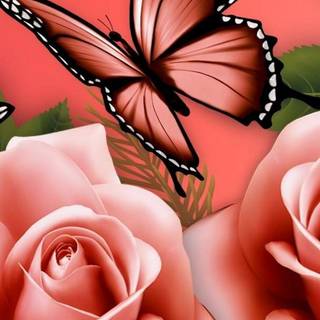 Flowers and butterflies iPhone wallpaper
