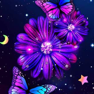 Flowers and butterflies iPhone wallpaper