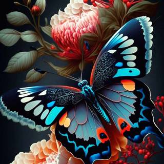 Flowers and butterflies iPhone wallpaper