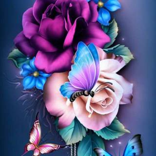 Flowers and butterflies iPhone wallpaper