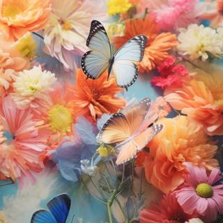 Flowers and butterflies iPhone wallpaper