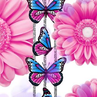Flowers and butterflies iPhone wallpaper