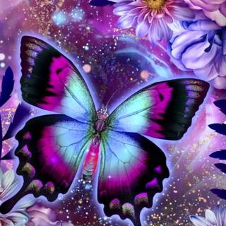 Flowers and butterflies iPhone wallpaper