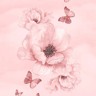 Flowers and butterflies iPhone wallpaper