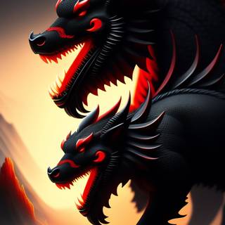 Black Chinese dragons wallpaper