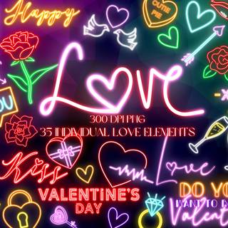 Valentines Day neon wallpaper