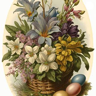 Happy Easter flowers wallpaper