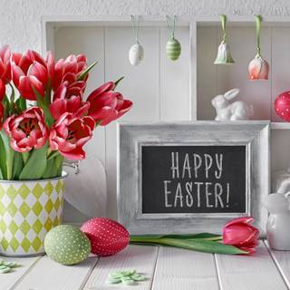 Happy Easter flowers wallpaper