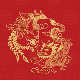 Chinese New Year Dragon gold wallpaper