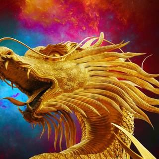 Chinese New Year Dragon gold wallpaper