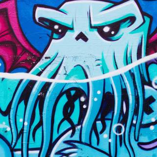 Blue graffiti wallpaper