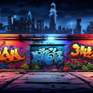 Blue graffiti wallpaper