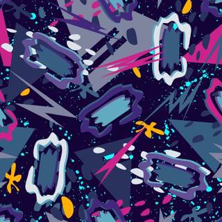 Blue graffiti wallpaper