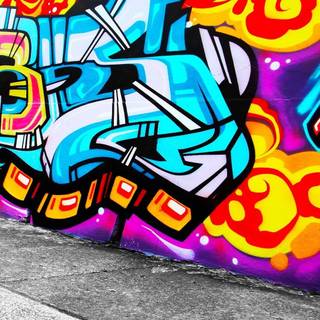 Blue graffiti wallpaper
