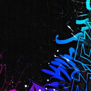 Blue graffiti wallpaper