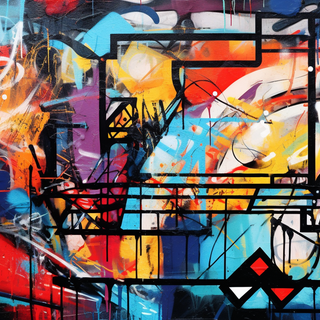 Blue graffiti wallpaper