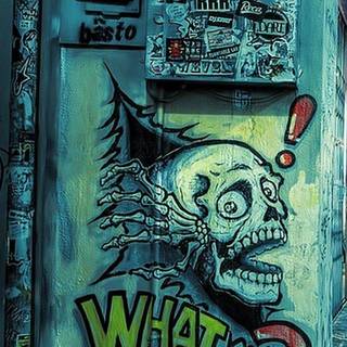 Blue graffiti wallpaper