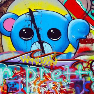Blue graffiti wallpaper