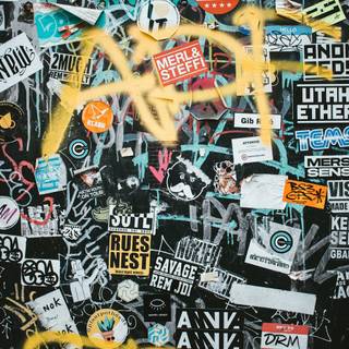 Blue graffiti wallpaper