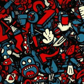 Blue graffiti wallpaper