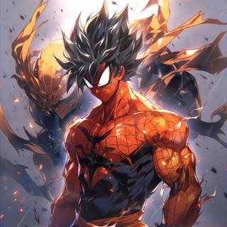 Spider-Man and Goku wallpaper