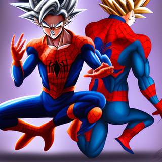 Spider-Man and Goku wallpaper