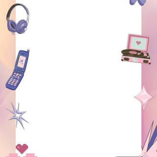 Green and pink Y2k wallpaper