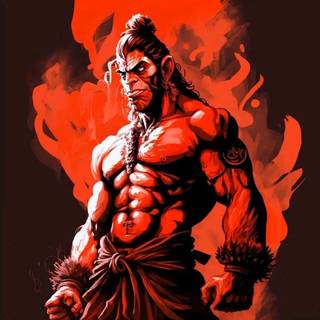 Red Hanuman wallpaper