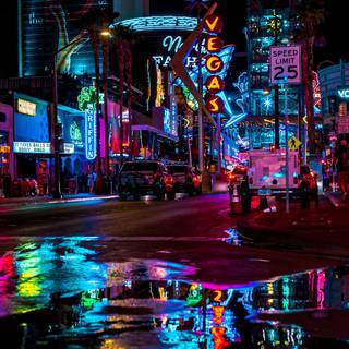 Neon night city wallpaper