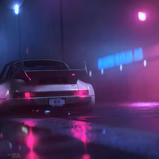 Neon night city wallpaper